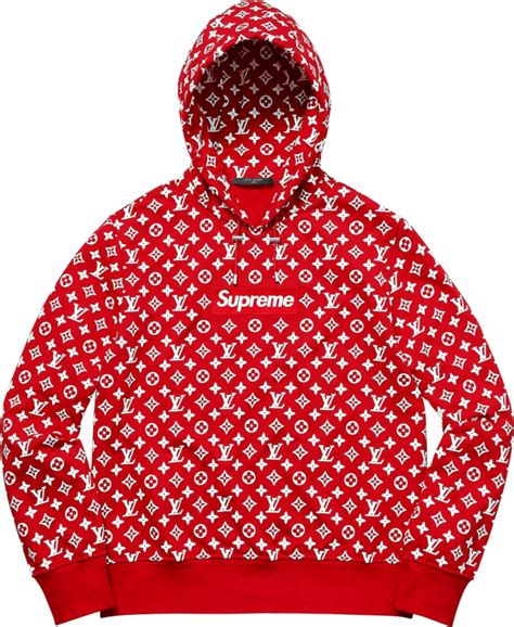 louis vuitton supreme red hoodie